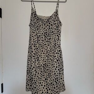 Listicle Black and White Spaghetti Strap Slip Dress